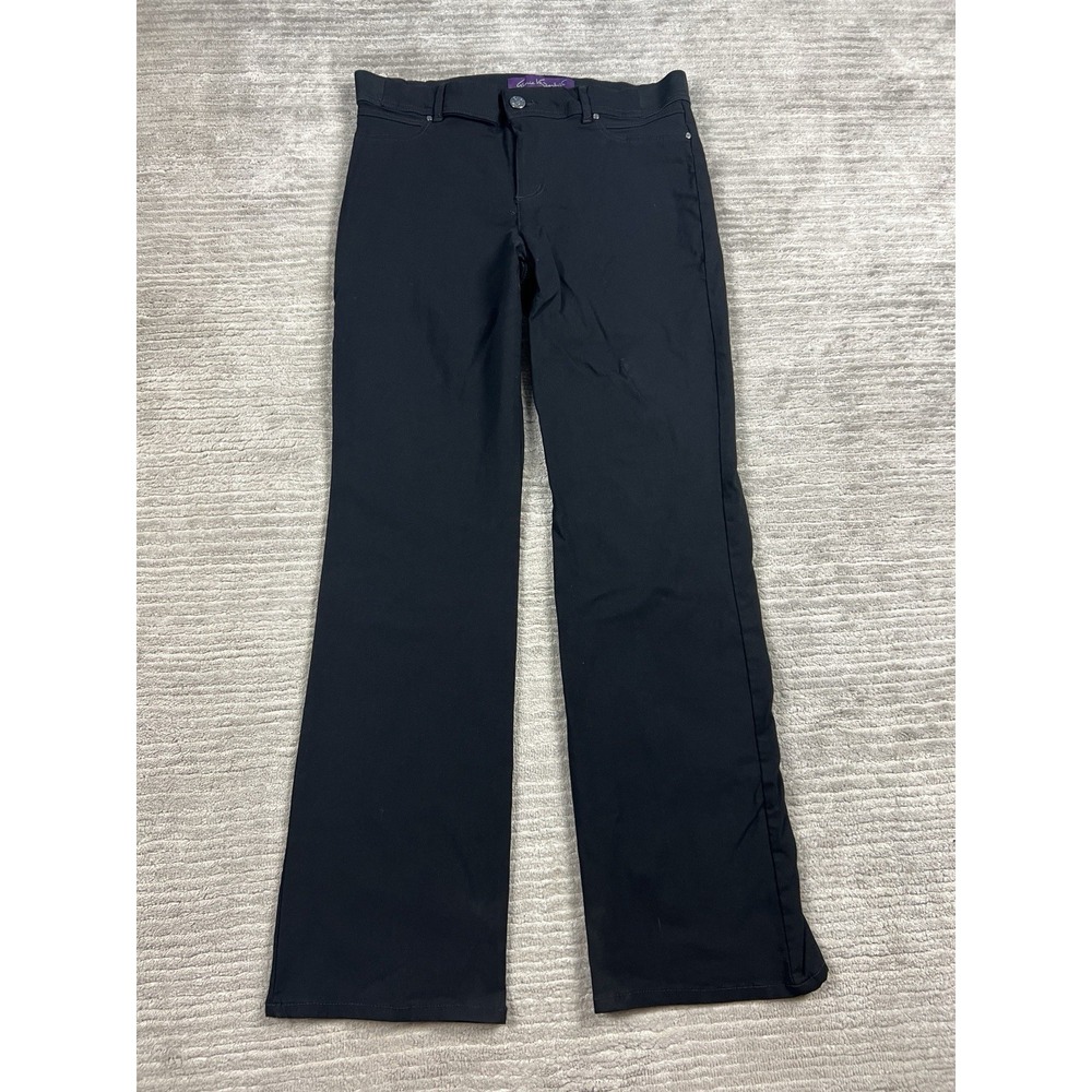 Gloria Vanderbilt Pants Womens 12 Black Amanda Straight Leg High Rise Stretch